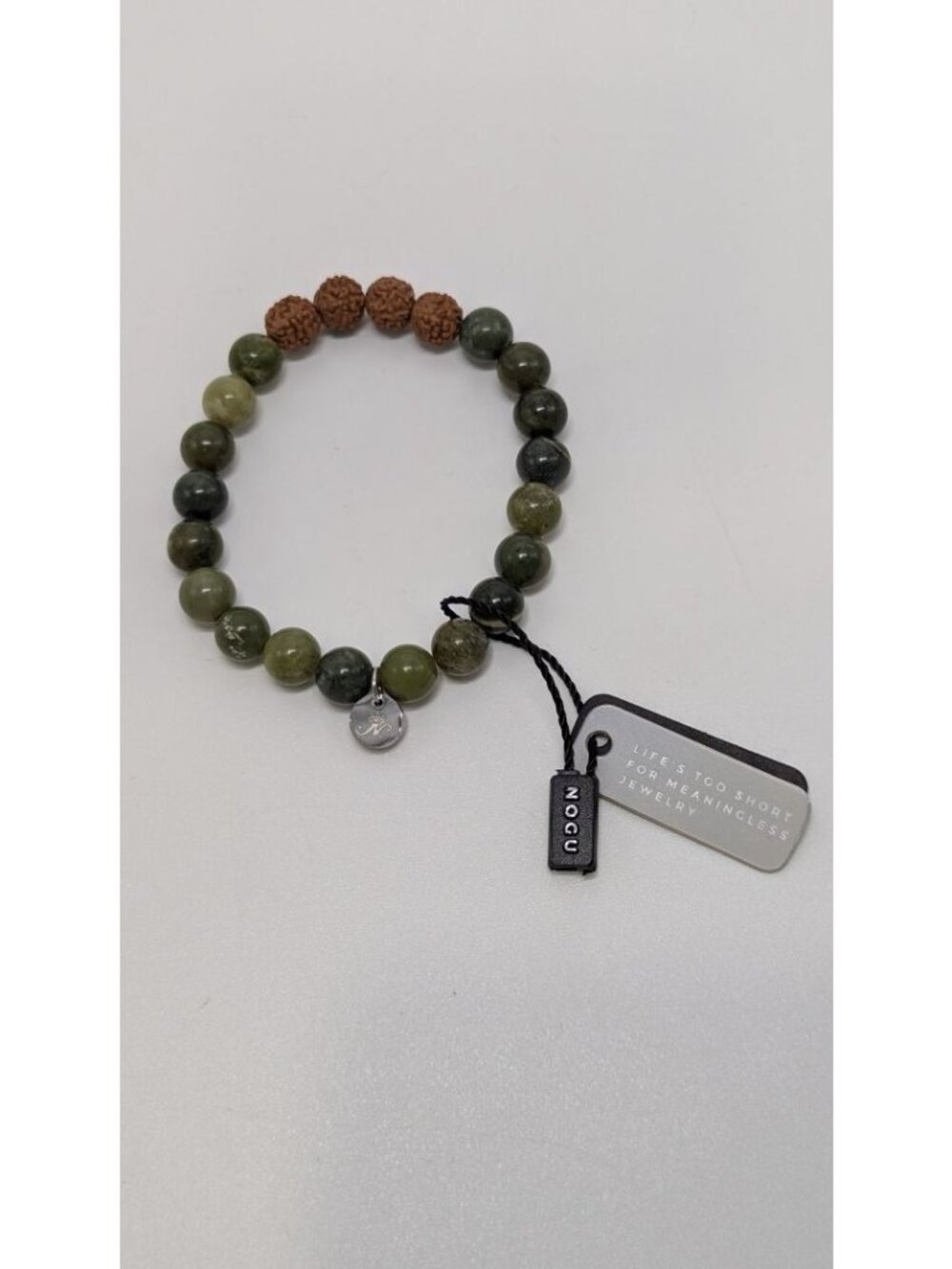NOGU Green Enlightenment Jade & Rudraksha Mala Bracelet